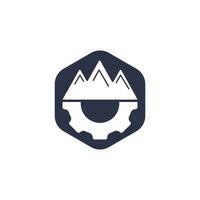 Mountain Gear vector logo design. Nature and mechanic symbol or icon.