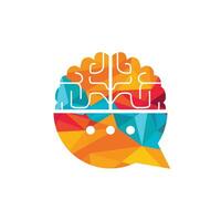 Brain chat vector logo template. Brain Consult logo design concept.