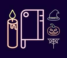 halloween party neon vector