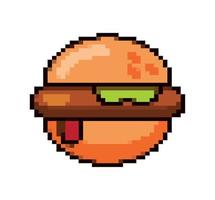 burger pixel art vector