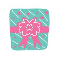 gift box doodle icon vector