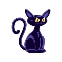 icono de gato negro vector