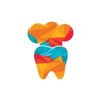plantilla de diseño de logotipo de vector de chef dental. icono de vector de sombrero de chef y diente.