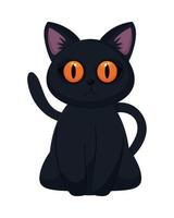 halloween black cat vector