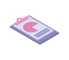 isometric start up chart in clipboard vector