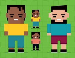 conjunto de personas pixel 8 bits vector