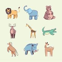 set of animals vector
