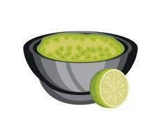 guacamole with lemon vector