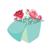 gift with love flowers vector