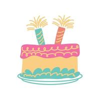 birthday cake party icon vector