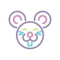 cute mouse neon vector