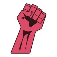 A red clenched fist. A symbol of struggle and protest. vector