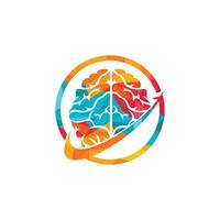 Smart travel vector logo design. Brain travel logo icon design.