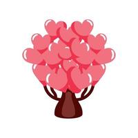 árbol con corazones de amor vector