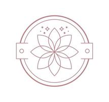 floral beauty badge vector