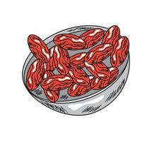 icono de superalimento de bayas de goji vector