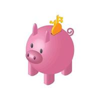 fintech piggy bank vector