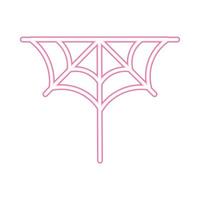 halloween spider net neon vector