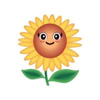 smile flower icon vector