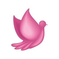 breast cancer pink dove vector