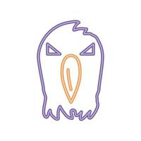 halloween bird neon vector