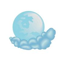 full moon and cloud sky vector