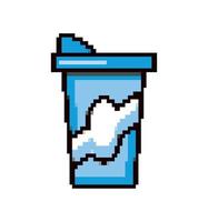 beverage cup pixel art vector