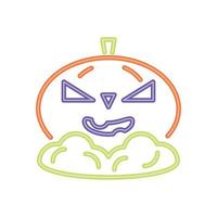 halloween scary pumpkin neon vector