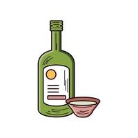 bebida de soju coreano vector