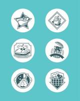 set of laundry related vector