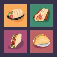 set of taco day vector