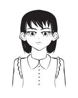 anime girl flat icon vector