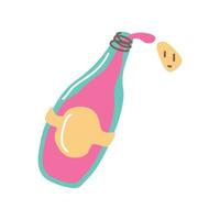 champagne bottle doodle vector