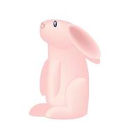 conejo animal rosa vector