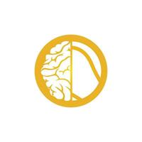 diseño del logotipo del vector cerebral de tenis. concepto de logotipo de tenis inteligente.