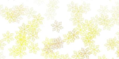 Light yellow vector doodle pattern with flowers.