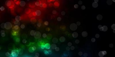 Dark Multicolor vector background with circles.