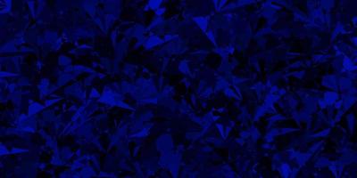 Dark BLUE vector background with triangles.