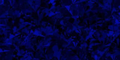 Dark BLUE vector background with triangles.