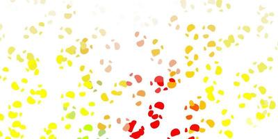 Light red, yellow vector backdrop with chaotic shapes.