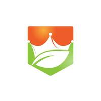 diseño de logotipo de vector de corona de hoja. plantilla de diseño de logotipo de empresa de terapia de corona de hoja verde.