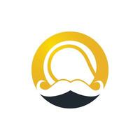 Strong tennis vector logo design. Moustache and soccer ball vector icon design.