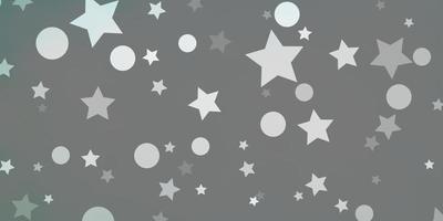 Light Green vector background with circles, stars.