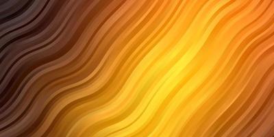 Dark Orange vector background with bent lines.