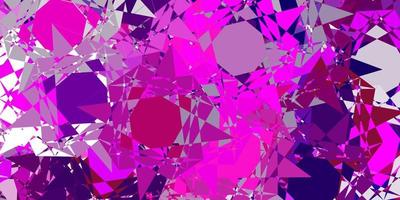 Light purple, pink vector pattern with polygonal shapes.