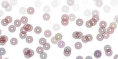 Light red, yellow vector doodle texture with flowers.