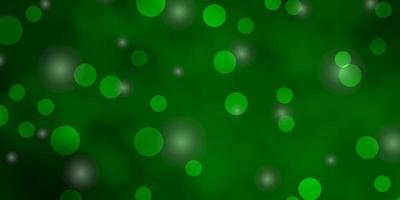 Light Green vector layout with circles, stars.