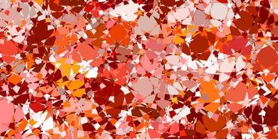 Light Red, Yellow vector backdrop with triangles, lines.