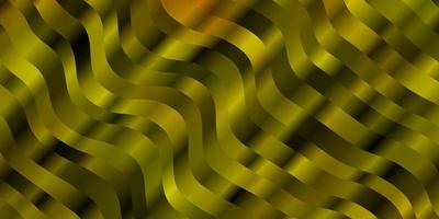 Light Green, Yellow vector pattern with curved lines.