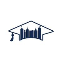 Graduation city vector logo design. Smart city logo concept.